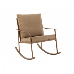 Chaise à bascule en métal marron 65x94x80 cm
