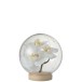 Boule en verre décoration fleurs led en verre blanc 15x15x16 cm