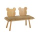 Banc enfant 2 places en forme d'ourson en bois beige 90x34x62 cm Banc enfant 2 places en forme d'ourson en bois beige 90x34x62 cm