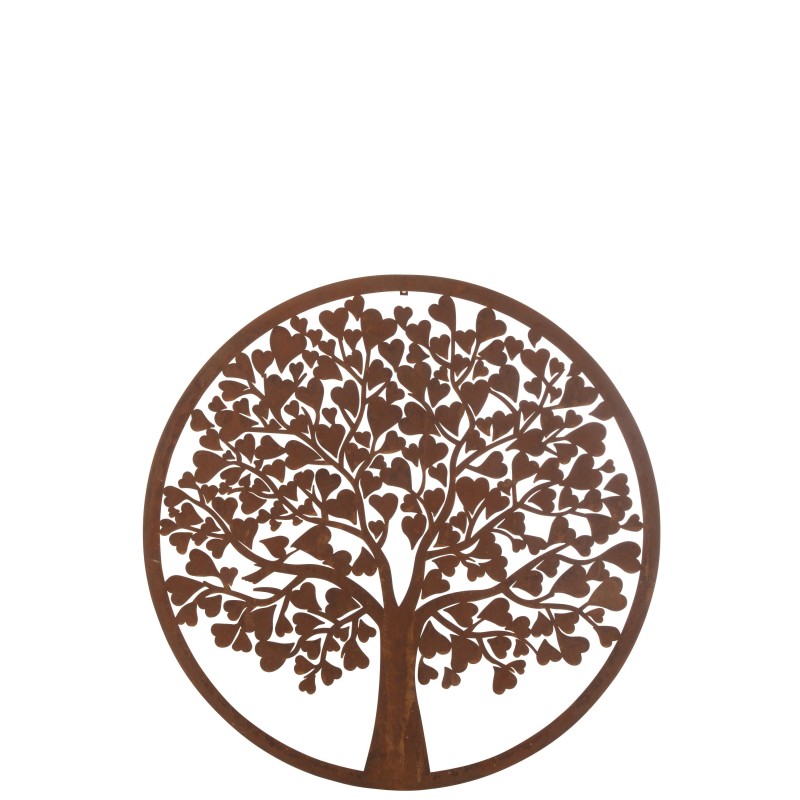 Décoration de jardin en forme d'arbre en métal marron 99x99x2 cm