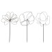 Lot de 3 décorations de jardin en forme de fleur en métal noir 35x1x73 cm Lot de 3 décorations de jardin en forme de fleur en métal noir 35x1x73 cm