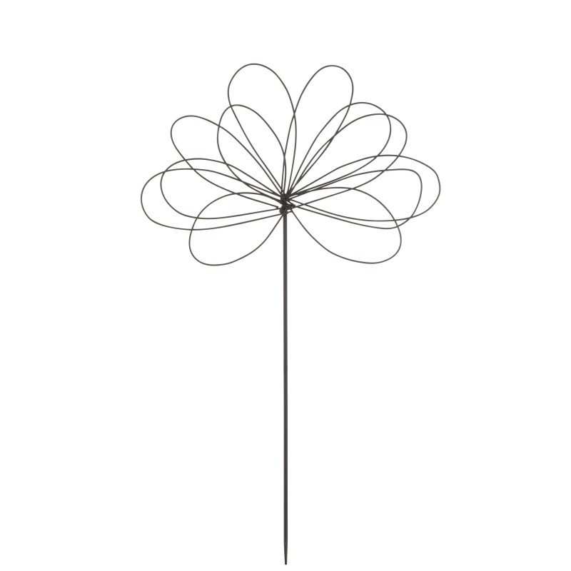 Decoración de jardín flor de metal negro 57x1x100 cm