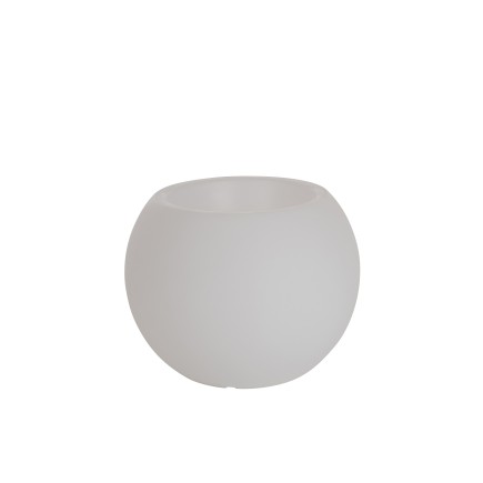 Lámpara LED exterior maceta de plástico blanco 54x54x43 cm