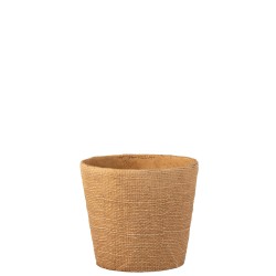 Cache pot avec motifs bistro en ciment naturel 19x19x17 cm