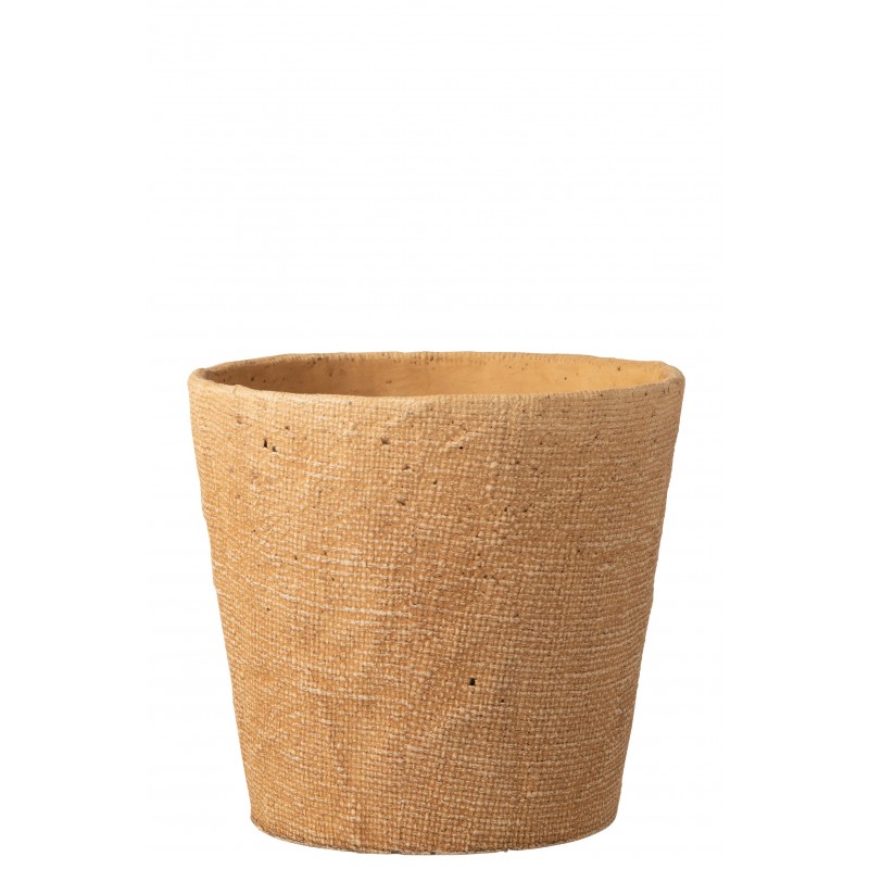 Cache pot avec motifs bistro en ciment naturel 26x26x24 cm