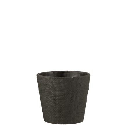 Vaso di fiori bistrot in cemento nero 19x19x17 cm