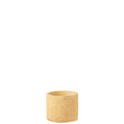 Vaso di fiori bistrot in cemento beige 14x14x12 cm