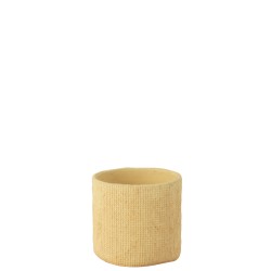 Vaso di fiori bistrot in cemento beige 17x17x16 cm