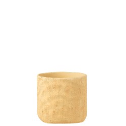Vaso di fiori bistrot in cemento beige 20x20x18 cm