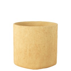 Cache pot avec motifs bistro en ciment beige 35x35x33 cm