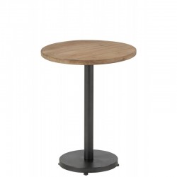 Table d'appoint de bar ronde en bois marron 48x48x60 cm