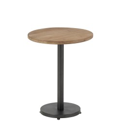 Table d'appoint de bar ronde en bois marron 48x48x60 cm