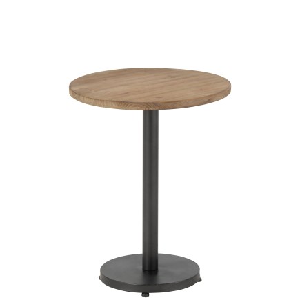 Table d'appoint de bar ronde en bois marron 48x48x60 cm