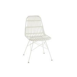 Silla de exterior de metal blanco de 56x46x87 cm