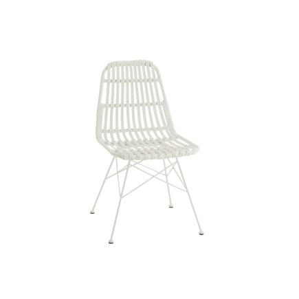 Silla de exterior de metal blanco de 56x46x87 cm