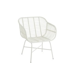 Silla de exterior de metal blanco de 68x67x88 cm