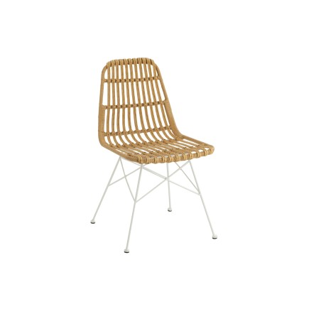 Silla de exterior de metal natural de 57x46x88 cm