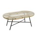 Mesa de centro ovalada de exterior de metal negro 90x50x36 cm