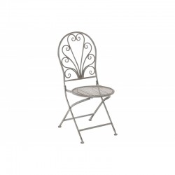 Chaise de jardin pliable en métal gris 42x52x93 cm