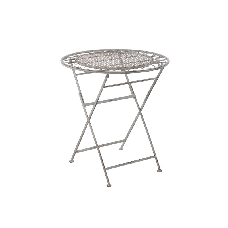 Table de jardin pliable en métal gris 70x70x75 cm