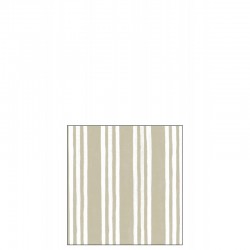 Lot de 20 serviettes avec lignes en papier beige et blanc 12.5x12.5