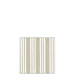 Lot de 20 serviettes avec lignes en papier beige et blanc 12.5x12.5