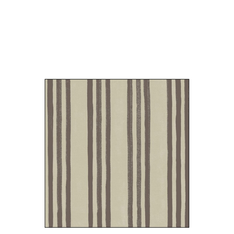 Lot de 20 serviettes avec lignes en papier beige et marron 16x16