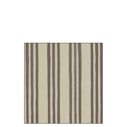 Lot de 20 serviettes avec lignes en papier beige et marron 16x16