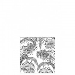 Lot de 20 serviettes avec feuilles de palmier en papier blanc et noir 12.5x12.5