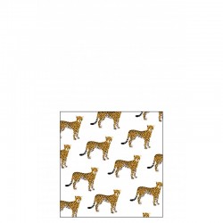 Lote de 20 servilletas con leopardos en papel blanco y marrón 12.5x12.5