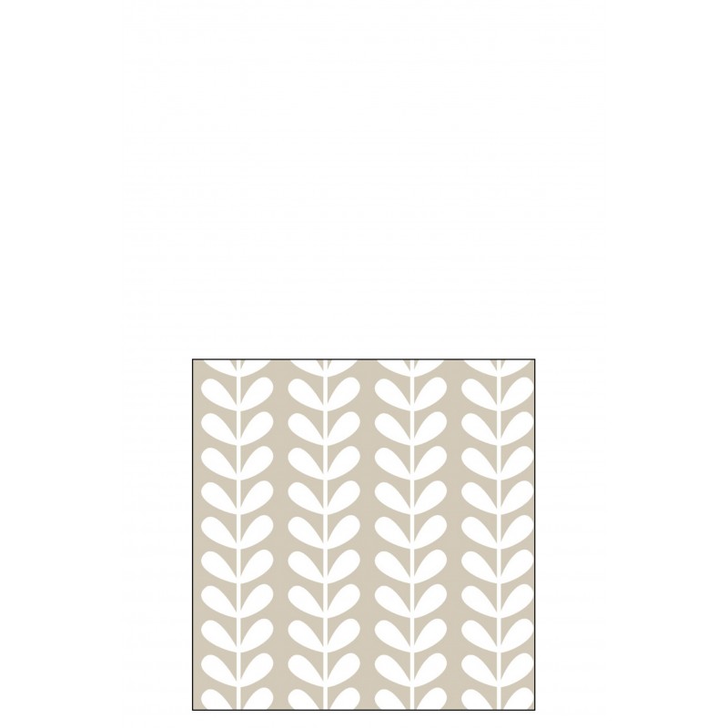 Lot de 20 serviettes avec motif abstrait en papier beige et blanc 12.5x12.5