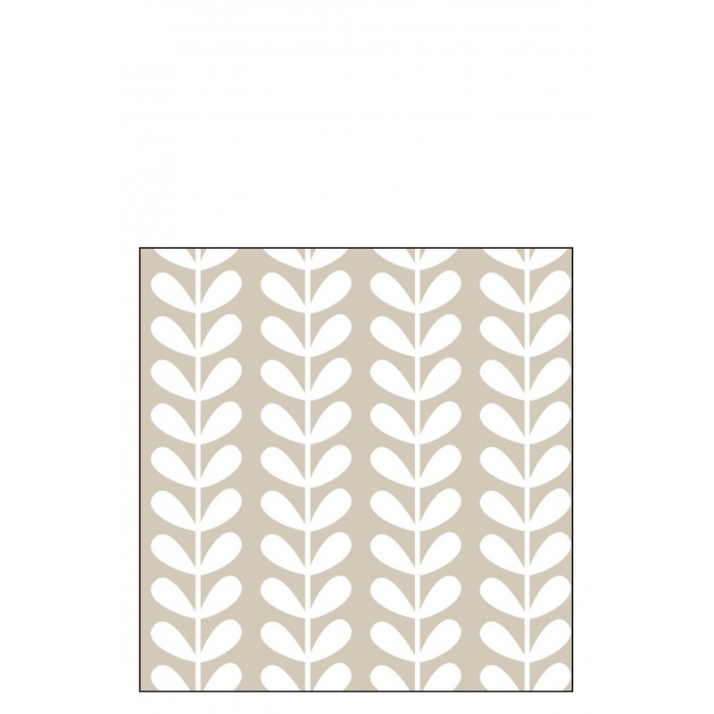 Lot de 20 serviettes avec motif abstrait en papier beige et blanc 16x16