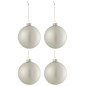 Boite de 4 boules de Noël en verre argent 10x10x12 cm