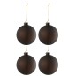 Boite de 4 boules de Noël en verre marron 10x10x10 cm