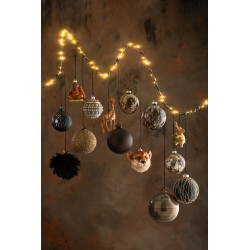 Boite de 4 boules de Noël en verre marron 10x10x10 cm