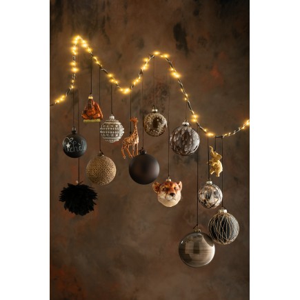 Boite de 4 boules de Noël en verre marron 10x10x10 cm