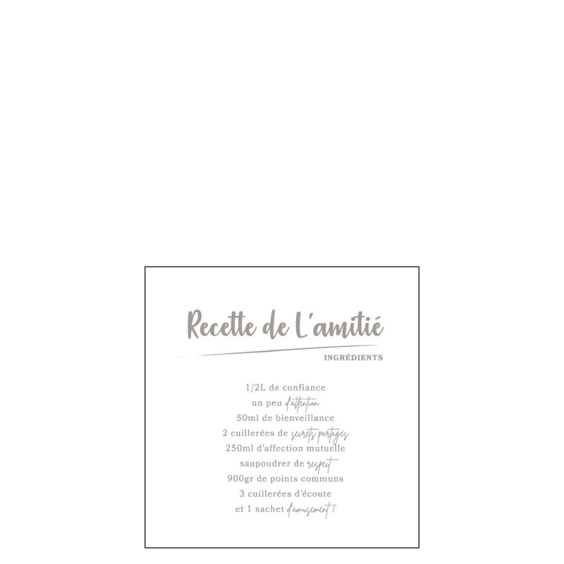 PAK 20 SERVIETTES RECETTE DE L'AMITIE PAPIER TAUPE SMALL PAK 20 SERVIETTES RECETTE DE L'AMITIE PAPIER TAUPE SMALL