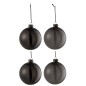 Boite de 4 boules de Noël en verre noir 10x10x10 cm