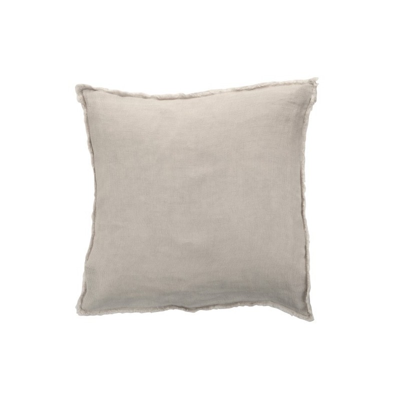 Coussin délavé en lin gris clair 45x45cm