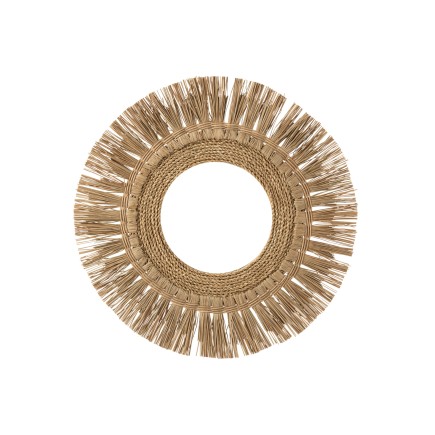 Miroir rond avec cadre en herbes naturelle D.66 cm