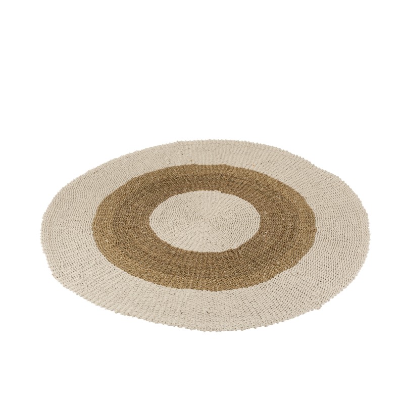 Tapis naturel rond zostère en bois blanc 149x149x1 cm