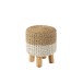Tabouret rond zostere en bois blanc 43x43x53 cm