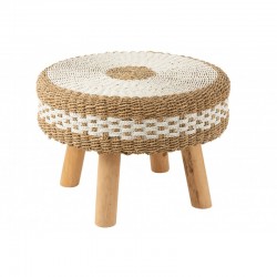 Chaise ronde zostere en bois blanc 79x79x55 cm