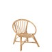 Silla infantil de mimbre de madera natural de 49x50x52 cm