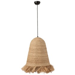 Lampe suspendue en fibres de bananier en bois naturel 44x44x52 cm