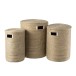 Set de 3 paniers avec couvercle en bois naturel 46.5x46.5x55.5 cm