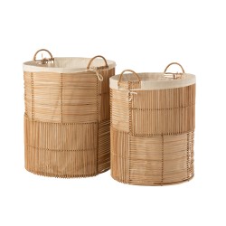 SET DE 2 PANIERS A LINGE ROTIN NATUREL