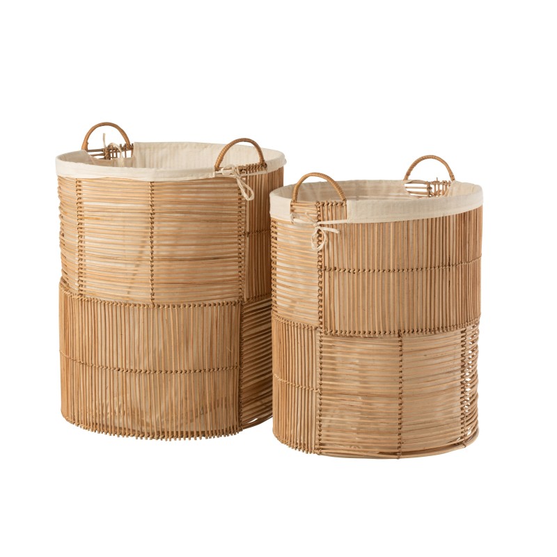 SET DE 2 PANIERS A LINGE ROTIN NATUREL