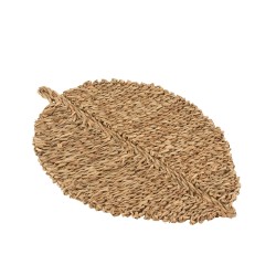 Posavasos de hoja de mimbre natural de 51 cm de largo