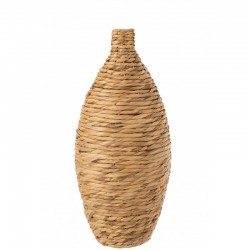 Vase décoratif en bois de jacinthe d’eau naturel 24x24x58 cm